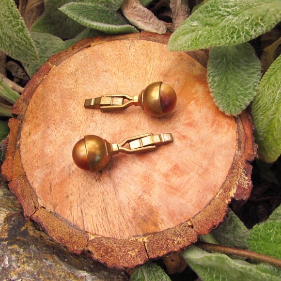 Art Deco Cufflinks | Brass Cufflinks | Antique Cufflinks | Mens Formalwear - Picture 10 of 10